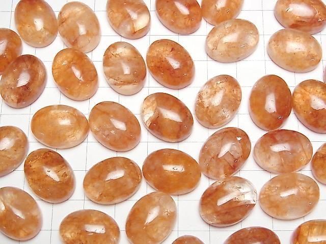 [Video] Red Hematoid Quartz Oval Cabochon 20x15mm 1pc