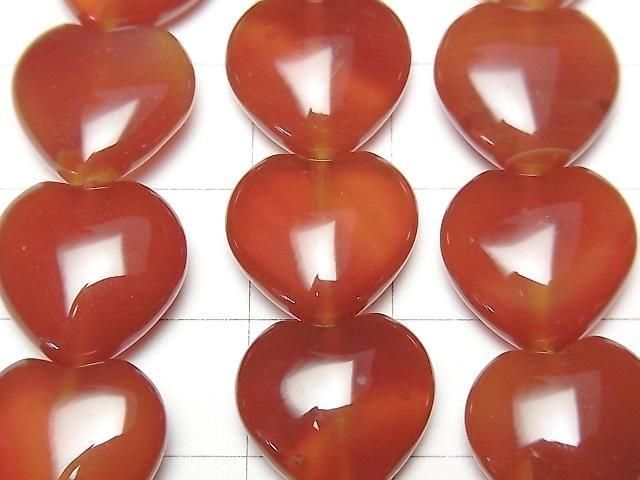 [Video] Carnelian Vertical Hole Heart 14x14mm half or 1strand beads (approx. 14inch/34cm)