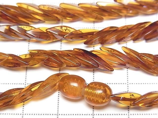 [Video] Baltic Amber 4Faceted Twist Rice Necklace