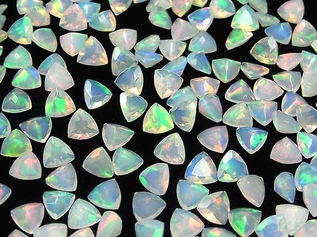 [Video] High Quality Ethiopian Opal AAA Loose Stone Triangle Faceted 7x7mm 3pcs