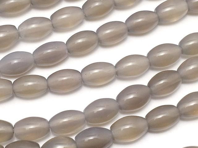 Gray Onyx AAA Rice 9x6x6mm 1strand beads (approx. 15 inches/36 cm)