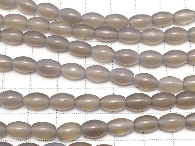 Gray Onyx AAA Rice 9x6x6mm 1strand beads (approx. 15 inches/36 cm)
