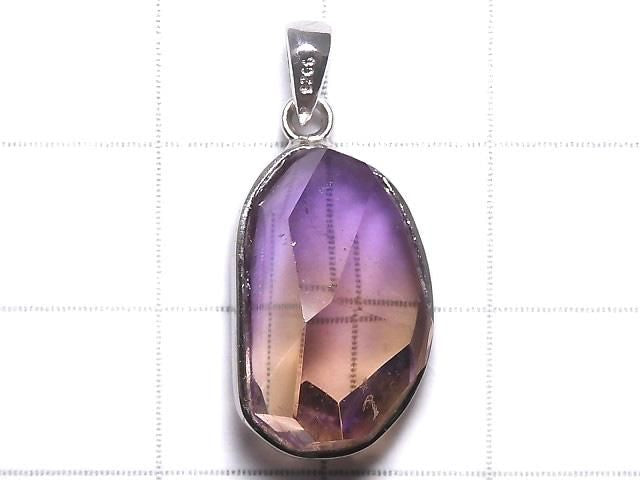 [Video][One of a kind] High Quality Ametrine AAA- Faceted Pendant Silver925 NO.33