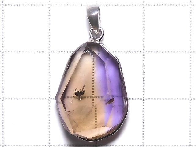 [Video][One of a kind] High Quality Ametrine AAA- Faceted Pendant Silver925 NO.35