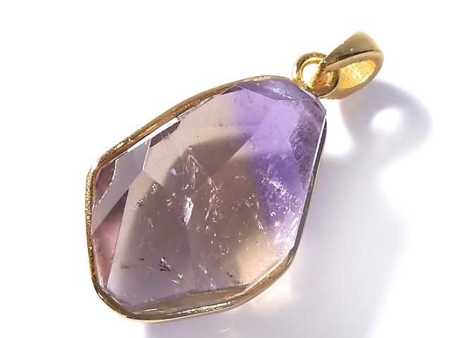 [Video][One of a kind] High Quality Ametrine AAA- Faceted Pendant 18KGP NO.36