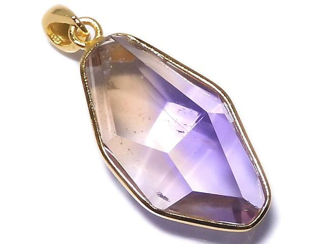 [Video][One of a kind] High Quality Ametrine AAA- Faceted Pendant 18KGP NO.38
