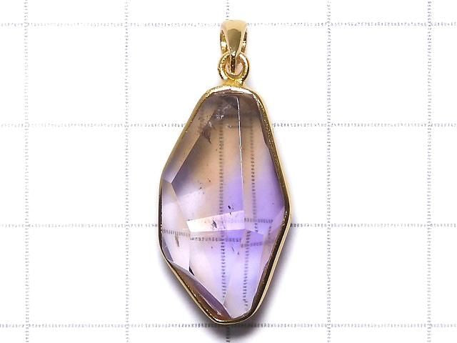 [Video][One of a kind] High Quality Ametrine AAA- Faceted Pendant 18KGP NO.38