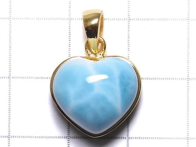 [Video][One of a kind] Larimar Pectolite AAA Pendant 18KGP NO.383