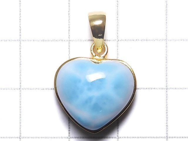 [Video][One of a kind] Larimar Pectolite AAA Pendant 18KGP NO.385