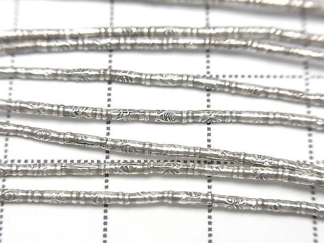 Karen Silver Fish Pattern Tube 4.5x1.2x1.2mm 1/4 or 1strand beads (approx. 27inch/68cm)