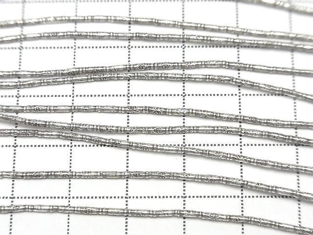 Karen Silver Fish Pattern Tube 4.5x1.2x1.2mm 1/4 or 1strand beads (approx. 27inch/68cm)