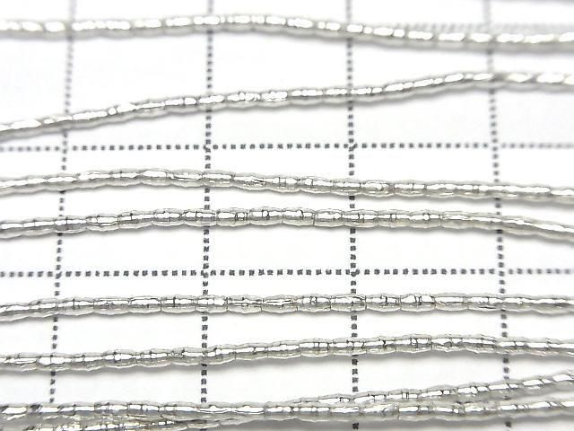 Karen Silver Tube 2x1.3x1.3mm White Silver 1/4 or 1strand beads (approx. 27inch/68cm)