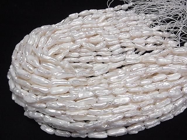 [Video] Fresh Water Pearl Keshi Pearl Stick 13-21mm White 1strand beads (approx. 15inch/36cm)