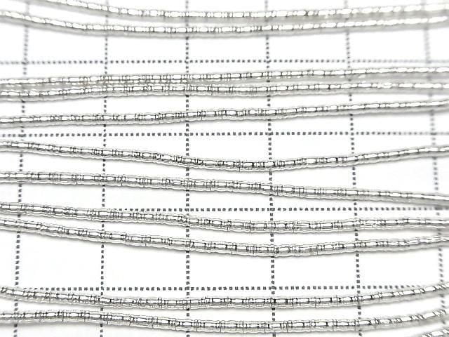 Karen Silver Patterned Tube 2.5x1.5x1.5mm White Silver 1/4 or 1strand beads (approx. 27inch/68cm)