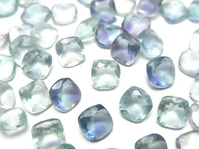 [Video] High Quality MultiColor Fluorite AAA- Loose Stone Square Faceted 6x6mm 5pcs