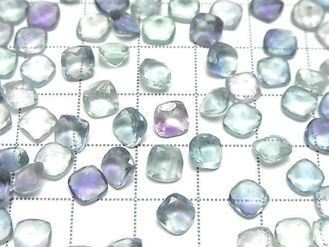 [Video] High Quality MultiColor Fluorite AAA- Loose Stone Square Faceted 6x6mm 5pcs