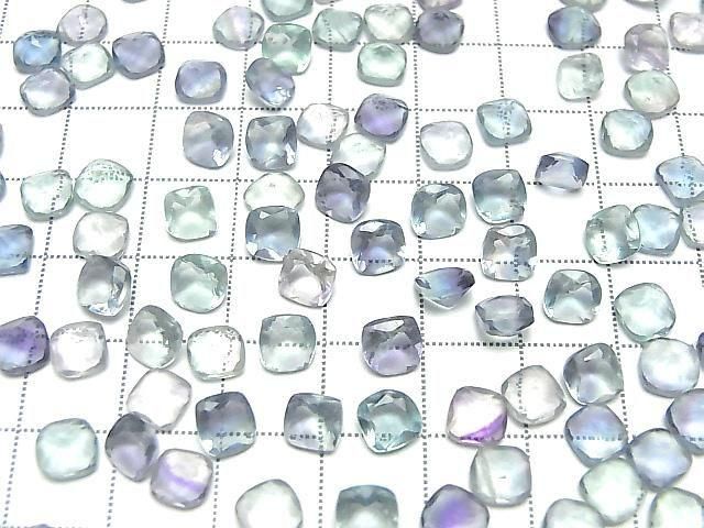 [Video] High Quality MultiColor Fluorite AAA- Loose Stone Square Faceted 6x6mm 5pcs