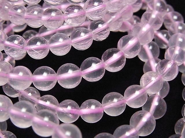 [Video] Mozambique Rose Quartz AA++ Round 6mm Bracelet
