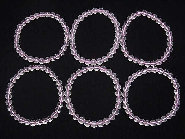 [Video] Mozambique Rose Quartz AA++ Round 6mm Bracelet