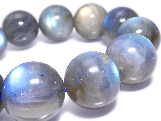 [Video][One of a kind] Labradorite AAA- Round 18mm Bracelet NO.122