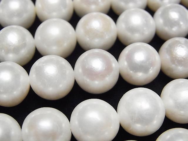 [Video] Fresh Water Pearl AA++ Semi Round 9-11mm White 1strand beads (approx. 15inch/38cm)