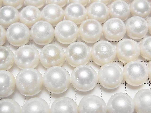 [Video] Fresh Water Pearl AA++ Semi Round 9-11mm White 1strand beads (approx. 15inch/38cm)