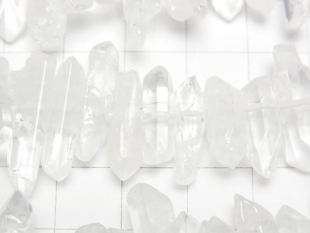 [Video] Crystal Natural Point Cut Center Hole 1strand beads (approx. 15 inch/36 cm)