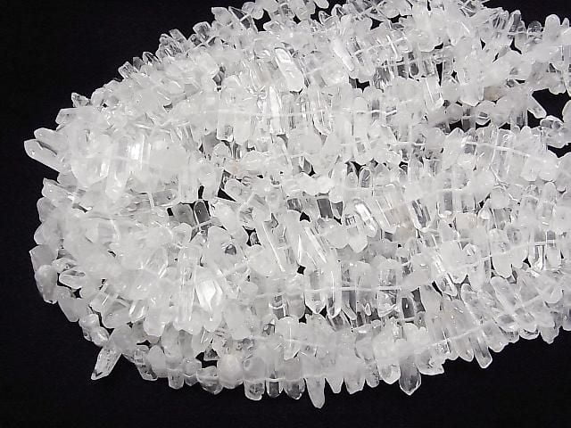 [Video] Crystal Natural Point Cut Center Hole 1strand beads (approx. 15 inch/36 cm)