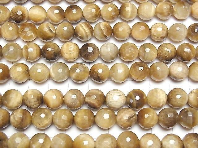 [Video] Golden Tiger's Eye 128 Faceted Round 10mm Coated 1strand beads (approx. 15 inch/36 cm)