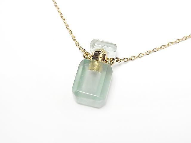 [Video] Green Fluorite Bottle Necklace Rectangle 20x10mm 1strand beads (approx. 20inch/50cm)