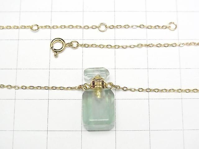 [Video] Green Fluorite Bottle Necklace Rectangle 20x10mm 1strand beads (approx. 20inch/50cm)