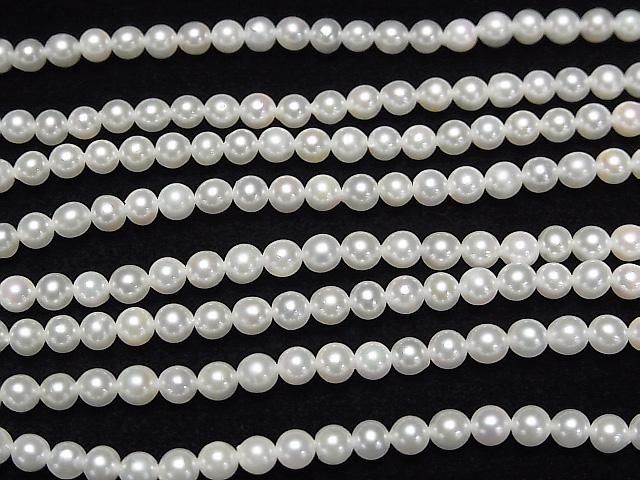 [Video] Japanese Akoya Pearls AAA Round 4mm White Half or 1strand beads (approx. 16 inches/39 cm)