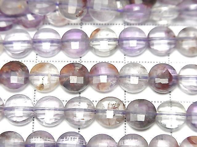 [Video] High Quality! Garden Amethyst AA++ Faceted Coin 6.5x6.5x3.5mm 1strand beads (approx. 15inch/37cm)
