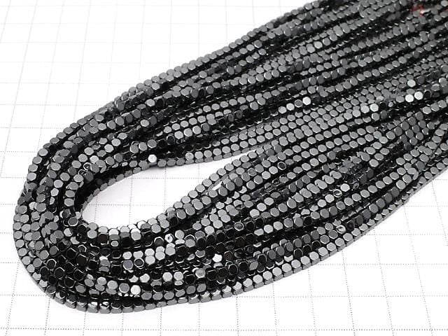 [Video]Hematite Small Size Cube Shape 3x3x3mm 1strand beads (aprx.15inch/37cm)