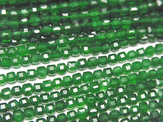 [Video] High Quality! Green Jade Cube Shape 2x2x2mm 1strand beads (approx. 15inch/37cm)