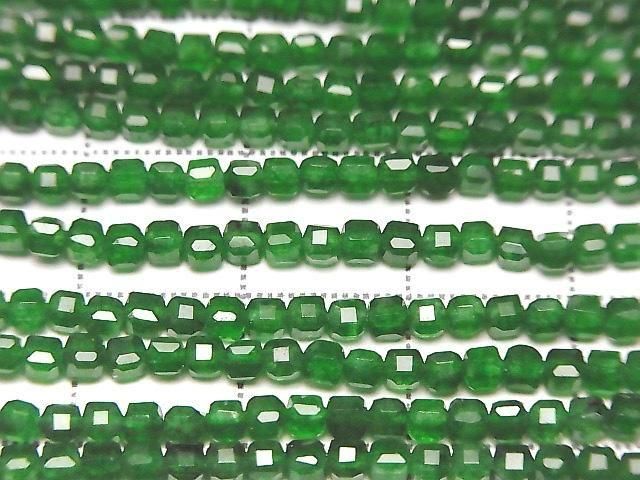 [Video] High Quality! Green Jade Cube Shape 2x2x2mm 1strand beads (approx. 15inch/37cm)