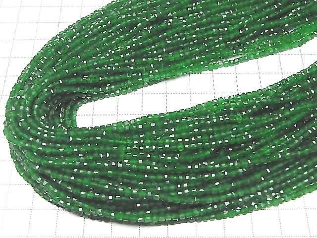 [Video] High Quality! Green Jade Cube Shape 2x2x2mm 1strand beads (approx. 15inch/37cm)