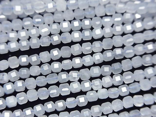 [Video] High Quality! Light Blue Jade Cube Shape 2x2x2mm 1strand beads (approx. 15inch/37cm)