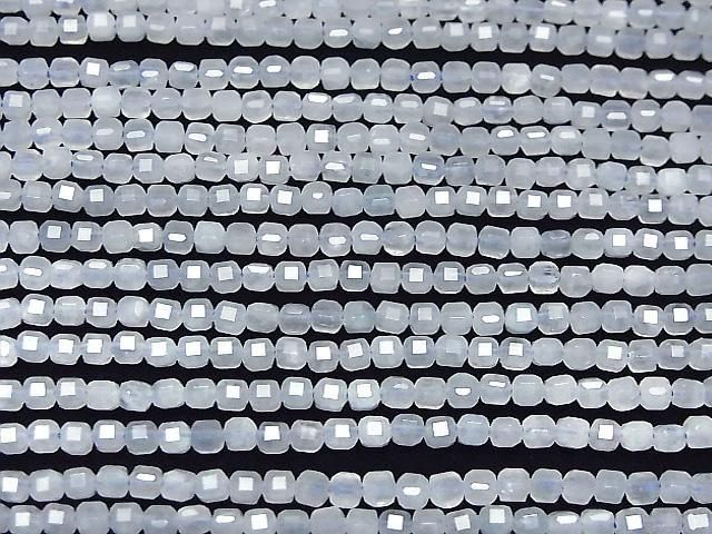[Video] High Quality! Light Blue Jade Cube Shape 2x2x2mm 1strand beads (approx. 15inch/37cm)