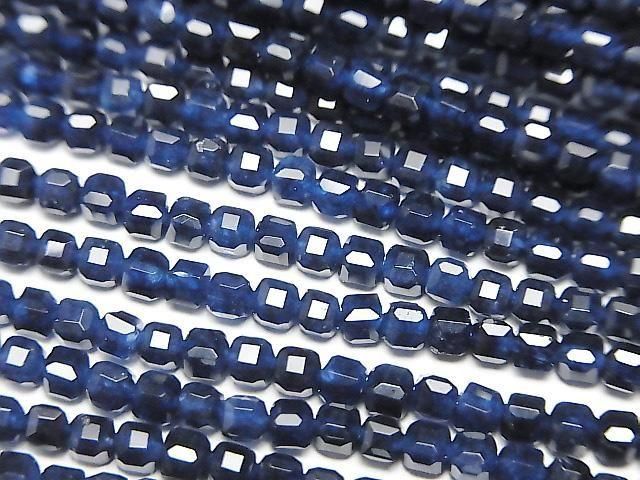 [Video] High Quality! Blue Jade Cube Shape 2x2x2mm 1strand beads (approx. 15inch/37cm)