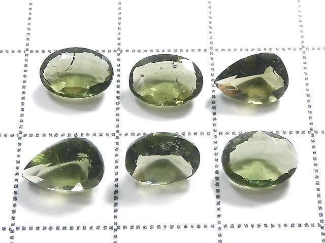 [Video][One of a kind] High Quality Moldavite AAA Faceted Loose Stone 6pcs Set NO.17