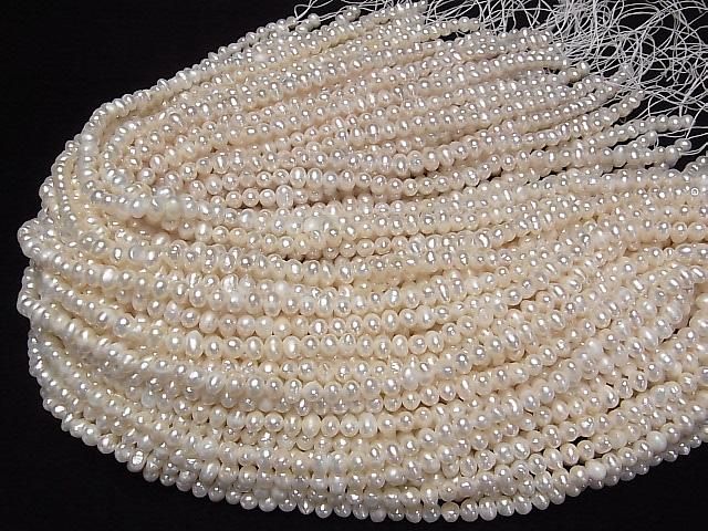 [Video] Fresh Water Pearl AA Potato 6-6.5mm White 1strand beads (approx. 15inch/36cm)