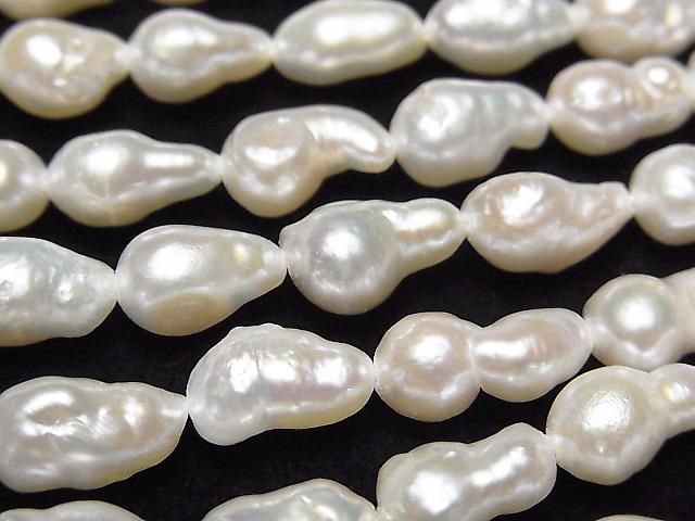 [Video] Fresh Water Pearl AA Natural Drop 9x6x6mm White 1strand beads (approx. 15inch/36cm)