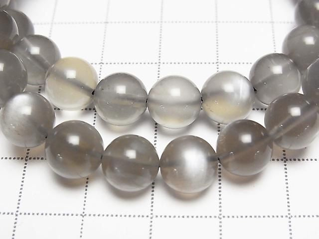 [Video] Gray Moonstone AA++ Round 8-9mm Bracelet