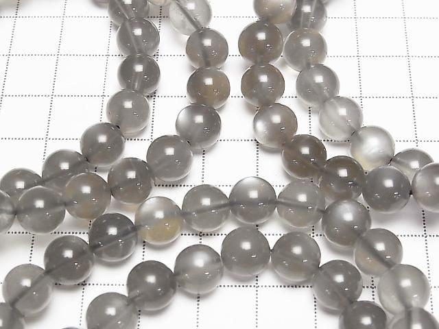 [Video] Gray Moonstone AA++ Round 8-9mm Bracelet