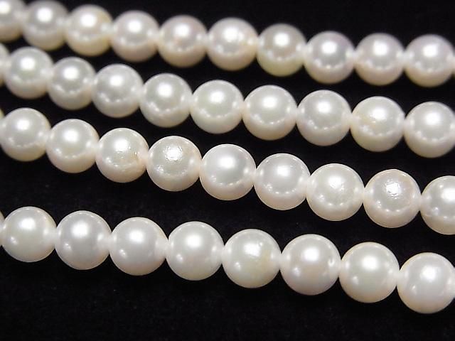 [Video] Japanese Akoya Pearls AAA Round 4-4.5mm White Half or 1strand beads (approx. 16 inches/39 cm)