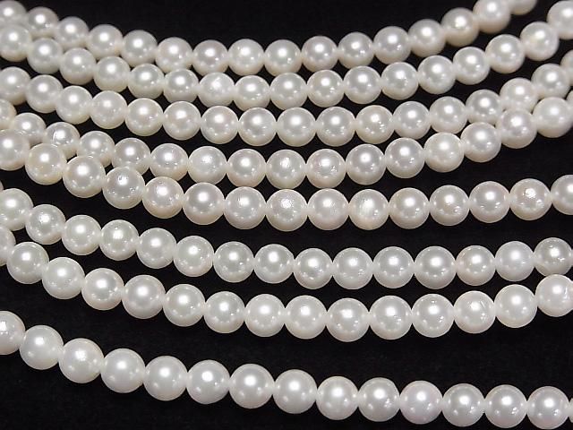 [Video] Japanese Akoya Pearls AAA Round 4-4.5mm White Half or 1strand beads (approx. 16 inches/39 cm)