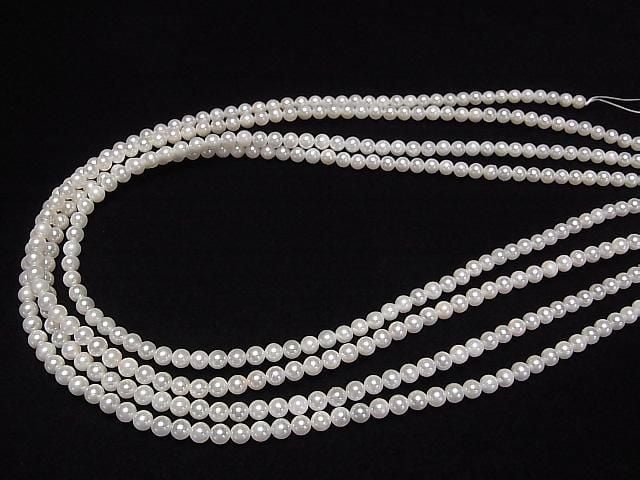[Video] Japanese Akoya Pearls AAA Round 4-4.5mm White Half or 1strand beads (approx. 16 inches/39 cm)