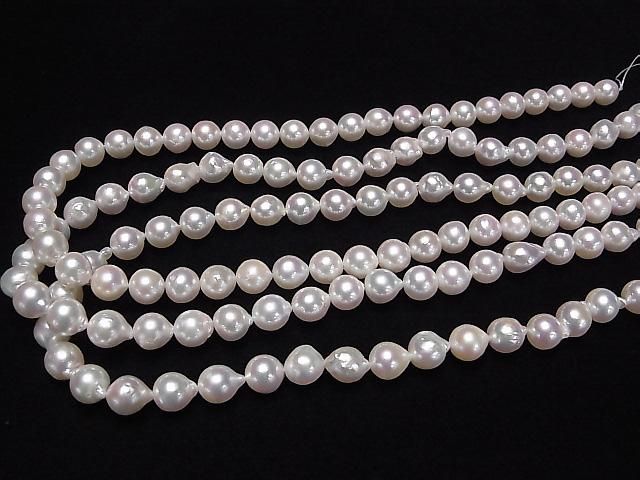 [Video] Japanese Akoya Pearls AAA Natural Round 9x8.5x8.5mm White Half or 1strand beads (approx. 16inch/39cm)