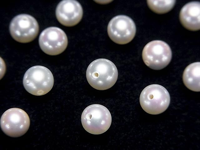 [Video] Japanese Akoya Pearls AAA Round 4.5mm Untreated White [Half Drilled Hole] 1pc